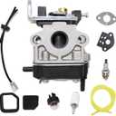 WYC-22 Carburetor Kit for Hitachi Metabo HPT CG22EAB CG22EAD CG22EAS CG22EABSLP CG22EADSLP CG22EASSLP 21.1cc Straight Shaft Grass Trimmer Tanaka TCG-22EAB TCG-22EAB TCG-22EAS Trimmer
