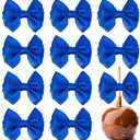 AIMUDI Royal Blue Satin Ribbon Twist Ties & Bows for Treat Bags, Crafts, Gift Wrapping, Cake Pops & Wedding Favors - 24 Counts
