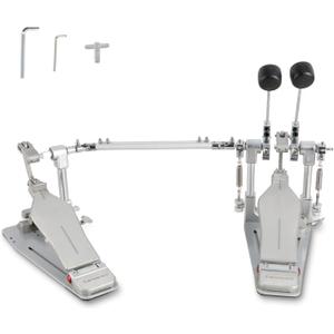 RANMING Double Bass Pedal Bass Drum Pedal with Two-Sided Beater Head Kick Bass Drum Pedal Non-Slip Footplate Kick pedal for Beginner and Drummers