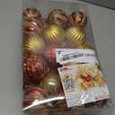 30 pcs Christmas Tree Balls, 2.36" Christmas Ornament Decorations Shatterproof Ornaments Gold and Red Color Painted Christmas Baubles Decorations for Party Wedding Christmas Decor