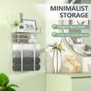 Towel Racks for Bathroom, Bathroom Shelf Over Toilet,Floating Shelves with Towel Rack Paper Holder Storage Basket,Floating Shelves for Wall Decor,Silver