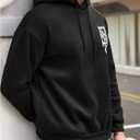 SOLY HUX Hoodies for Men Letter Graphic Sweatshirt Drawstring Long Sleeve Casual Pullover Tops (Black, XXL)