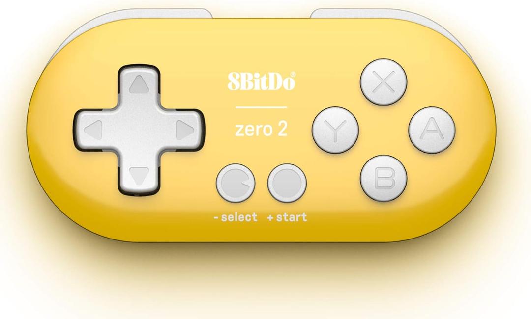 8Bitdo Zero 2 Bluetooth Key Chain Sized Mini Controller for Nintendo Switch, Windows, Android and macOS (Yellow Edition)
