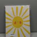 XWELLDAN Cute Cartoon Smiling Sun Cheerful Nursery Wall Art Canvas Prints,Watercolor Boho Neutral Sun Sunshine Wall Art Decor for Kids Baby Bedroom Nursery Playroom, 11 x 14 Inch, Framed