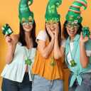 St. Patrick's Day Party Favors Hat Accessories Set for Adults Green Leprechauns Felt Hats Shamrocks Sunglasses (Green)