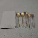 5 Pieces Serving Spoons Set, 8.7 Inch Serving Spoon, Includes 3 Server Spoon and 3 Slotted Spoons, Stainless Steel Buffet Banquet Large Utensils Cutlery Set for Kitchen, Gold