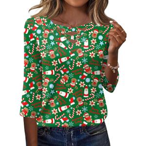 Rapbin Women Blouses Dressy Casual Spring Tops 3/4 Length Sleeve Womens T Shirts V Neck Criss Cross Tees