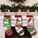 3 x JOYIN 18 Christmas Stockings 3 Packs, Large Size Rustic Cable Knit Xmas Stocking in Red & Green, for Family Holiday Season Decorations
