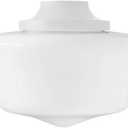 Hunter Ceiling Fan Light Kit - Original Damp Rated Traditional Globe, White Finish, Replacement Light Fixture for Bedroom, Bathroom, Kitchen, or Covered Outdoor Areas - 99164