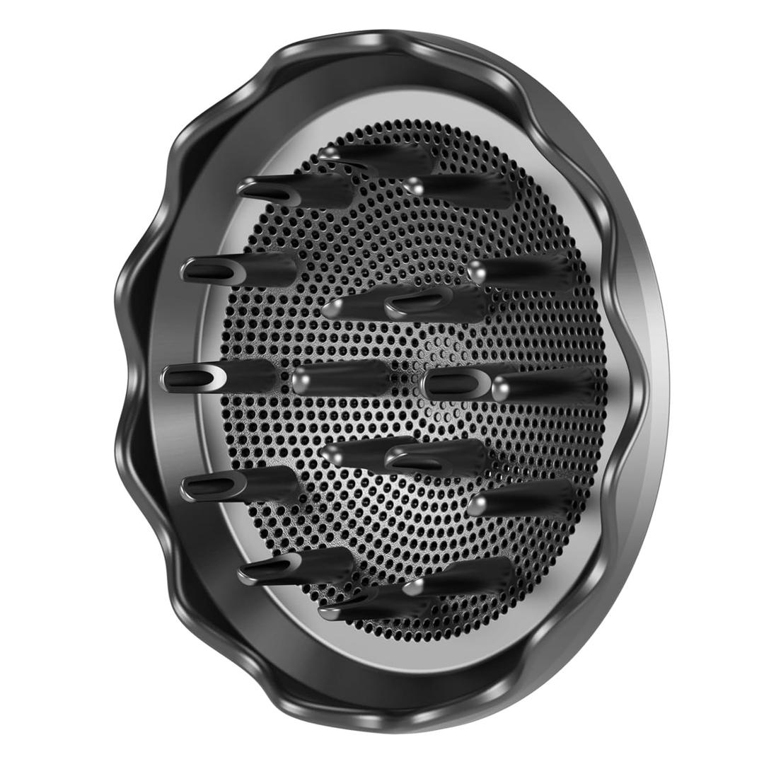 Hair Dryer Diffuser, Attachment for Hair Dryer, Hair Diffuser for Curly Hair, 360 Magnetic Diffuser for HZD&DSON Hair Dryer, Hair Attchment for Women, Black