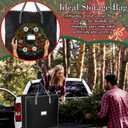 SATINIOR 4 Pack Christmas Wreath Storage Container Card Slot Durable Handles and Double Zipper Storage Container Large Square Gift Bag Organizer for Holiday Xmas Garland Decoration (Oxford,24 Inches)