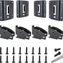 4 Pack Truck Bed Tie Down Anchor Boxlink E Port Bracket Plates Compatible with Ford Raptor 2015-2025 F150 / F250 / F350 Super Duty, Fit for E Track Accessories - with Wood Beam End Socket