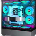 PC Case - Pre-Installed 6 PWM ARGB Fan, ATX Mid-Tower Gaming PC Case,Type-C, FOIFKIN (Black, F1)