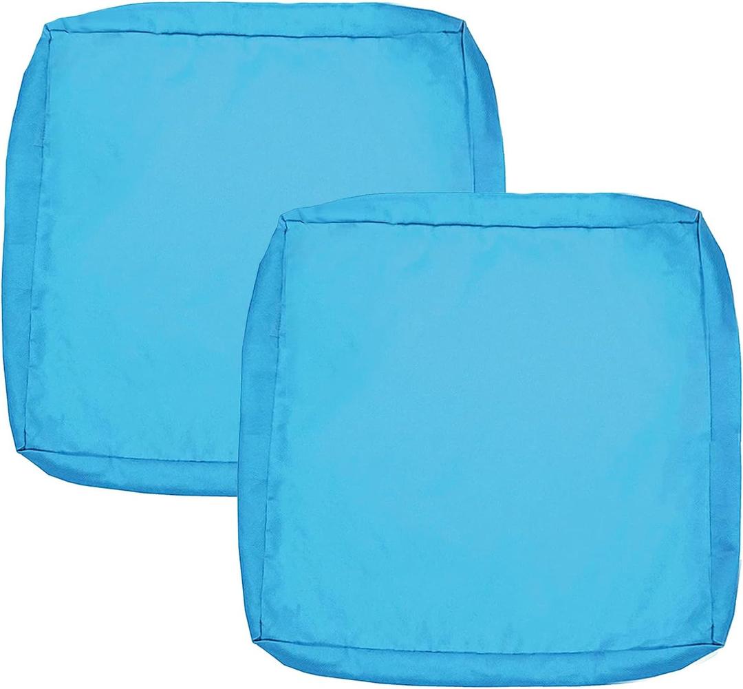 Sqodok Patio Cushion Covers, Waterproof Outdoor Cushion Covers Replacement, Patio Cushion Seat Slicovers for Sectional Sofa, Chair, Outdoor Wicker Patio Sofa (Sky Blue, 24"x22"x4"-2 Pack-Cover ONLY)