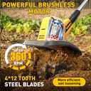 Cordless Tiller Cultivator, 360RPM Battery Powered Garden Cultivator, Compatible with Dewalt 20V Battery(Tool Only), Lightweight Electric Garden Tiller for Soil Cultivation, Lawn and Gardening