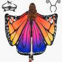 Halloween Costumes Women Adult Butterfly Costume Wings Cape with Lace Mask and butterfly Headband