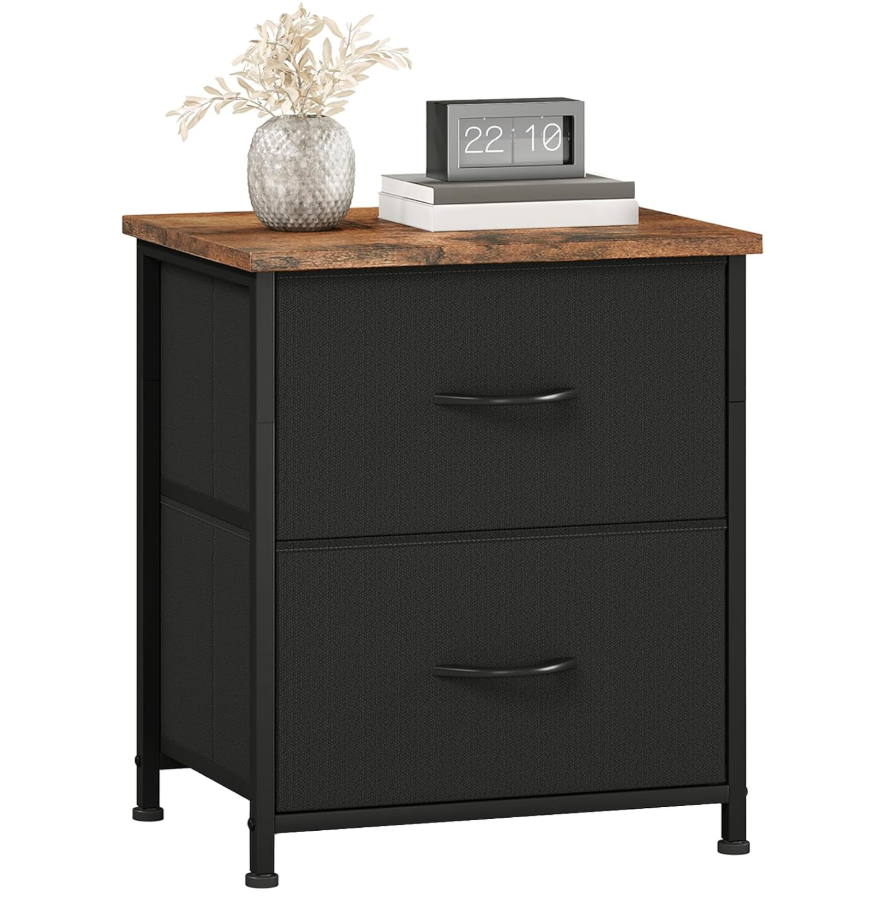 Somdot Night Stand with 2 Drawer, Small Nightstand End Table, Bedside Table
Small Dresser Side Table Storage Organizer with Fabric Bins and Wooden Top for Bedroom, Closet, Entryway, College Dorm
Amazon's Choice