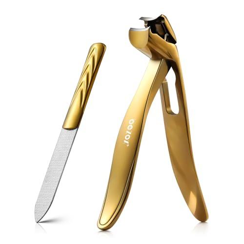 BEZOX Toe Nail Clippers for Seniors Long Handle - Toenails Clipper for Thick Nails, Fingernail Clipper for Men and Women - Golden