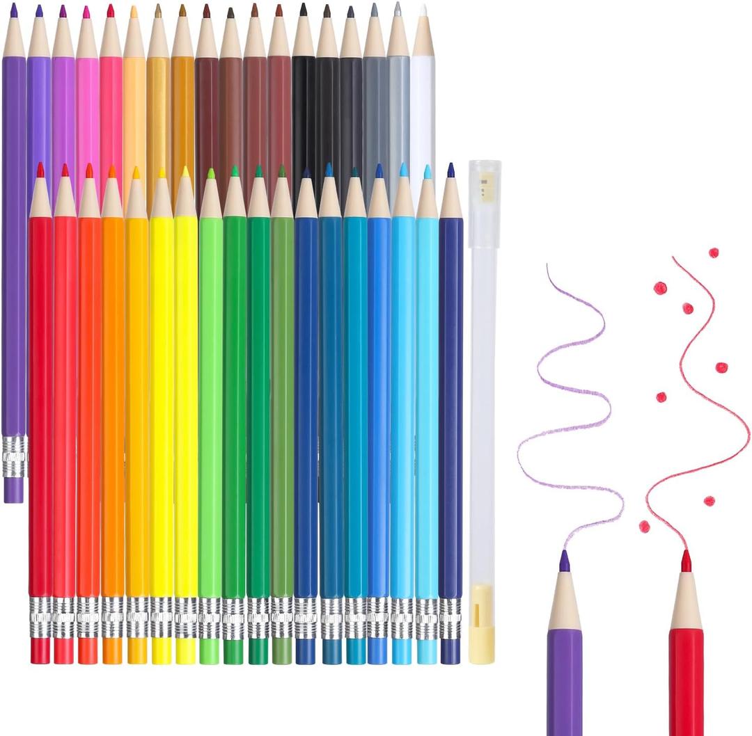 Mechanical Colored Pencils 2.6mm 36-Pack, Premium Assorted Colored Pencils with a Sharpener, Erasable Aesthetic Drafting Tools Ideal for Writing, Drawing, Bulk Office and School Supplies