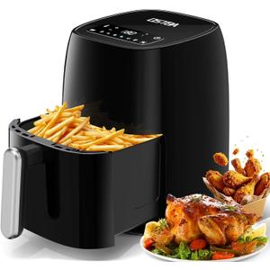 OSTBA 4.5QT Air Fryer with Tempered Glass LED Touch Screen, 6 Presets One-Touch Cooking, Adjustable Temp & Time, Dishwasher Safe Nonstick Basket, Oil-Free Healthy Cooking, 14 People