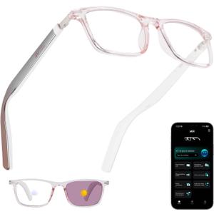 AI Glasses for Women, Bluetooth Glasses with 164 Languages Real-Time Translation, Color-Changing Lenses, Lightweight Thin Temples Free App, Stylish Wearable Tech Glass for Travel & Everyday Wear