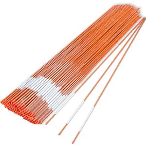 Hourleey 100 Pack 48" Reflective Driveway Markers, 5/16 Inch Dia Snow Stakes with Fiberglass Pole & Hammer Cap, Visibility Safety Markers Reflective Strip for Snow Plowing and Landscape