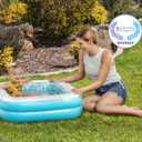 3-in-1 Inflatable Baby Pool, Bathtub & Ball Pit for Toddlers 1-3, Patented Safety Secure Grip Handles, Soft Floor & Drain - Summer Water Toys, First Birthday Gifts, Kiddie Pool for Ages 1 2 3, 34"x10"