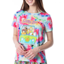 INTIMO Scooby-Doo Womens' Mystery Machine Tie Dye Sleep Pajama Set Short L