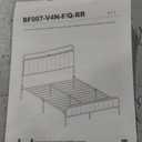 Rolanstar Queen Size Bed Frame with LED Light and Charging Station, Upholstered Headboard and Footboard, Metal Slat, Noise Free, Easy Assembly, Golden