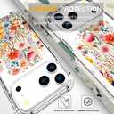 Compatible for iPhone 17 Pro Cases with Design, Cute Transparent Phone Case for Women Girls Girly with Heavy Duty Protective Bumper (Clear Anemone Flower Floral)