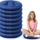 Fumete 8 Pcs 16 Inch Round Floor Cushions for Kids and Toddlers, Flexible Seating Classroom Furniture Floor Pillow for Home, Daycare, Preschool, Yoga and Meditation (Jewelry Blue)
