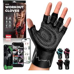 MhIL Workout Gloves  – Comfortable Gym Gloves with Enhanced Grip for Safety and Hand Protection – Weight Lifting Protection with Wrist Wraps Support for Performance Boost and Style S