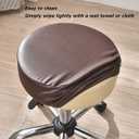 HFCNMY Stool Covers,4Pcs Stretch Waterproof PU Bar Stool Covers Round,Leather Bar Stool Seat Cover,Round Barstool Cover Slipcover with Elastic Bands for 12-15 in Medium,Coffee