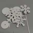 BBTO 3 Pcs Christmas Snowflake Table Decorations Tall Standing Snowflake Wood Sign Block Winter Wooden Xmas Standing Table Sign Christmas Fireplace Decoration for Xmas Party