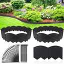 Vashly 6 inch Tall 40Ft Landscape Edging Black Garden Edging with 40Pcs Garden Stakes 7.8 Inch, 40Pcs Edging for Landscaping Plastic Garden Edging Border Flower Bed Edging Borders Lawn Edging
