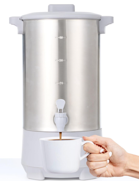 SYBO stainless steel hot water dispenser with spout and secure  lid