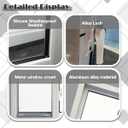 Basement Window,Home Windows Replacment Bathroom Window,Horizontal Sliding Windows,Ventanas para Casa Exterior,White Aluminum Frame Sliding Windows with Screen 15.75 x 23.62 in