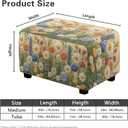Daisy Ottoman Cover Slipcover,Waterproof Stretch Ottoman Covers,Folding Storage Stool Furniture Protector,Removable Piano Bench Cover Soft Slipcover for Living Room