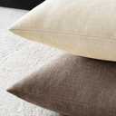MIULEE 26x26 Inch Euro Sham Chenille Throw Pillows Set of 2 Soft Accent Taupe Grey Neutral Farmhouse Textured Cushion Covers for Bed Sofa Bedroom Living Room