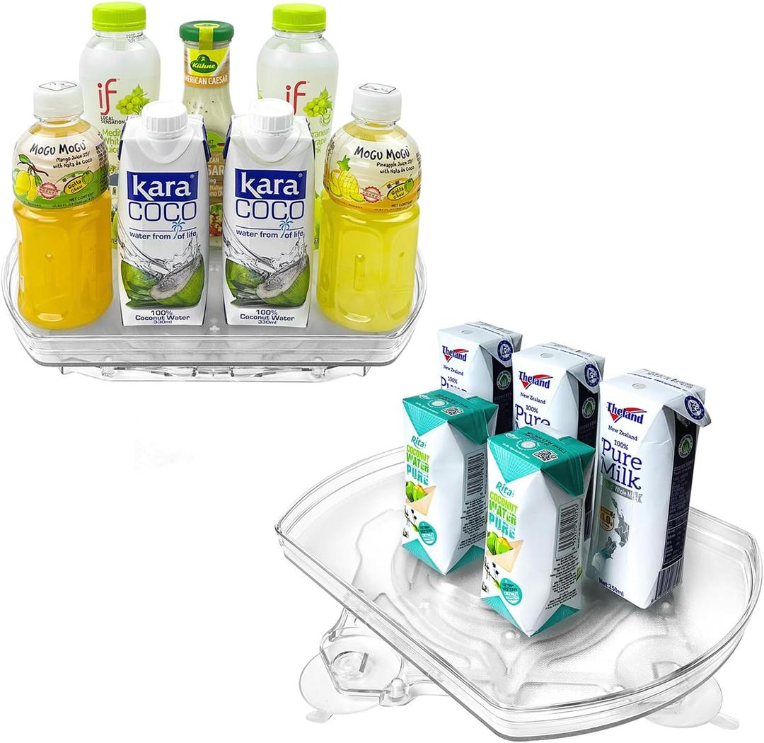 Incostar 360° Rotating Lazy Susan Turntable Organizer - Multifunctional 11.8" x 8.7" Rectangular Organizer for Refrigerator, Cabinet, Pantry, and Kitchen Countertop