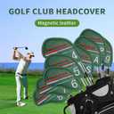 9PCS Golf Headcovers Golf Iron Head Covers Value 9 Piece Set, Synthetic Leather Deluxe Club HeadcoverCompatible with Iron Sets