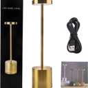 MIOBLUE Golden Wireless LED Desk lamp with Three Color stepless dimming by Touch - Fashionable Indoor and Outdoor Desk lamp Suitable for Homes, Restaurants and Other Places