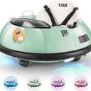 Hikole Baby Bumper Car with Remote Control, 12V Battery Powered Ride on Bumper Car for Toddler with 3 Speed, 360 Degree Spin, LED Lights, Safety Belt, Dual Joysticks, Green, Large