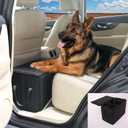 Dog Car Seat Extender with Storage, Suitable for Dogs up to 200lbs, Car Seat Gap Filler, Protect Dogs Not Fall Into The Floor Area, Dog Car Seat for Small & Large Dog (Small Size: 19.3"x9.85"x13") (S: 19.3"L x 9.85"W x 13"H)