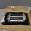 Amazon Basics 2 Slice Toaster, Extra Wide Slots for Bagels, 6 Browning Settings, Removable Crumb Tray, Defrost/Cancel/Bagel Buttons, Cord Wrap, 900W, Black & Silver