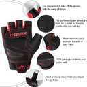 INBIKE Breathable Mesh Half Finger Motorcycle Gloves Hard Knuckle Wear Resistant with TPR Padded Palm Cushioning (Black, S)