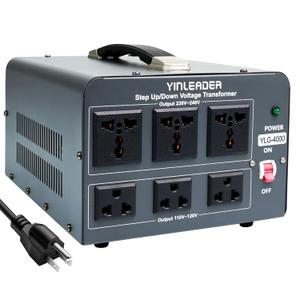 Yinleader 4000W 120V to 240V Voltage Converter Transformer Step Up/Down 110/120V(US/CA/MX) - 220/240V(CN/AU/UK/EU)