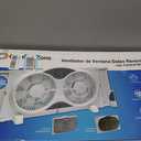 Comfort Zone Window Fan for Bedroom, 9 inch 3 Speed Dual Fans with Auto-Locking Expanders, 3 Modes (Cool, Circulate, Exhaust), Remote Control, Fabric Cover plus Bug Screen, White