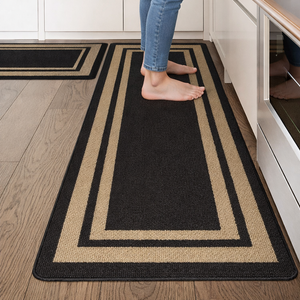Lifestyle Collection 2 Ft. x 5 Ft. Runner Rug Borderline Black