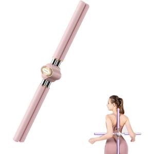 Yoga Sticks Stretching Tools,Open Back Artifact,Back Straightener Posture Corrector for Adult and Child Relieve Back,Neck Pain (Pink)